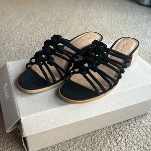 Madewell knotted mule sandals black sz.7
